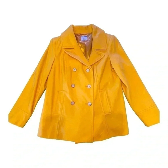 Old Navy Jackets & Blazers - Old Navy Women's Yellow Wool Double Breasted Peacoat Sz L